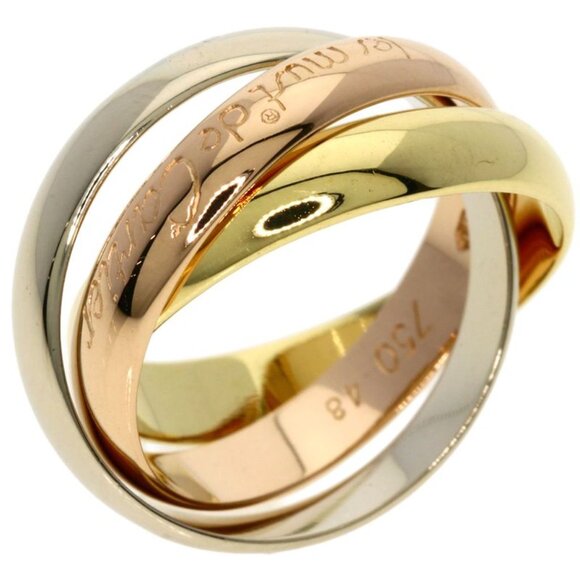 Cartier Trinity 48 Ring 18K Yellow Gold 18K White Pink - Picture 2 of 8